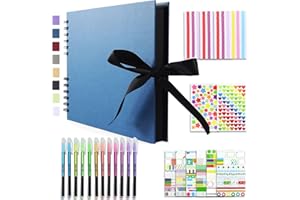 Vienrose Album Fotografico Fai da Te Spirale Scrapbooking Album 80 Pagine Nere Scrapbook Regali Nozze Natale Valentino Regalo di Anniversario Compleanno