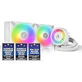 Arctic Liquid Freezer III - 280 A-RGB متوافق مع Intel/AMD، مبرد 280 مم، مروحة P14 PWM مقاس 2x14 سم، مبرد معالج سائل باللون الأبيض (