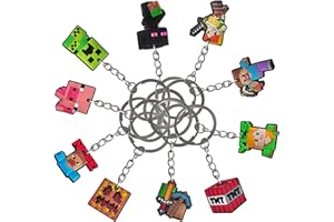 LGUZAKO Party Bag Fillers for Kids, 10 Keychains Party Fvours for Birthday Christmas Crackers