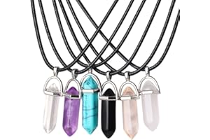 Elegant Rose 6 Women's Friendship Pendant Necklace Black Quartz Prism Necklace