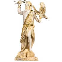 Zeus griechischer Gott Jupiter Thunder Statue Figur Gold Alabaster ...