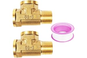 FORMVERSITY 2 Pezzi Adaptateur de Raccord d'Eau 3 Voies 1/2 IGxAGxIG, Raccordo in Ottone Raccordo Filettato, Raccordo 1/2, 3 Vie Connettore Tubo a T per Tubi dell'Acqua Calda e Fredda, Bagno