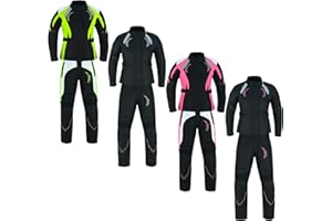 Inflori Motorbike Motorcycle waterproof suits for women 2Piece Ladies Motorbike Suit Jacket and Trouser Waterproof Biker suit for women Corduroy Fabric with CE Armored(Pink with Pink, XXL)