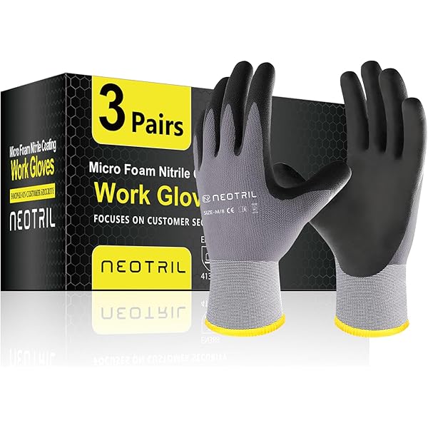 Ergodyne ProFlex 7000 Nitrile Work Gloves - Flexible Grip, Touchscreen Compatible, ANSI Level 5
