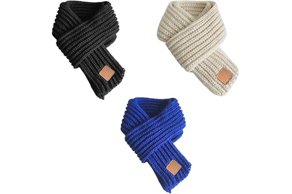 CHROMACRAFT 3 Halsdukar för barn, vinterstickad halsduk, mjuk stickad halsduk, enkel och mångsidig halsduk, utomhus resetillbehör för höst och vinter, Flerfärgad, M