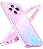 LeYi Glitzer Hülle Für Xiaomi Redmi 13C 5G – Mit 2x Panzerglas, Stoßfest, Lila/blau