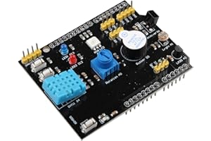 HALJIA Placa de expansión 9 en 1 multifunción con sensor de humedad y zumbador con sensor de temperatura LM35 compatible con Arduino UNO R3