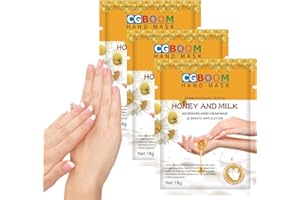 HOKIAMCN 3 Pairs Hand Moisturizing Gloves Mask,Hand Skin Repair Renew Mask for Dry, Aging, Cracked Hands Intense Skin Nutrition Hand Cream Mask w/Collagen, Vitamins, Natural Plant Extracts (Honey and Milk)