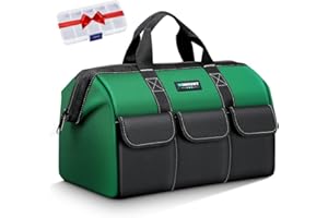 WINHUNT Werkzeugtasche 44 x 25 x 29 cm, aus 1680D Polyester, mit 6 Mehrfachtaschen, ideal für Heimwerker und HandwerkerHandwerker Grün (17 Zoll)