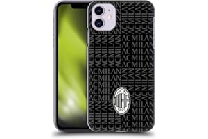 Head Case Designs Licenza Ufficiale AC Milan Nero E Grigio Modelli Cresta Custodia Cover Dura per Parte Posteriore Compatibile con Apple iPhone 11