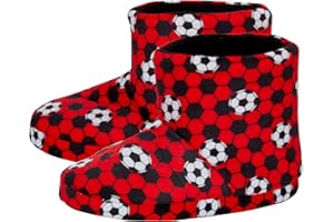 ULTIMATE KIDS Kids Football Slipper Boots Boys Girls Fleece Lined Slippers House Shoe Booties