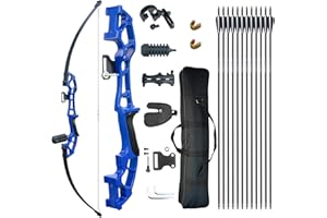 DD&Qarchery Arco e Freccia per Adulti, 30 40lb Destra Arco da Caccia Riser Metallo Set Arco Lungo Arco di Pratica per Principianti