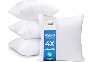 Utopia Bedding Coussins de Garnissage 45 x 45 cm (Lot de 4), Coussin à Recouvrir, Oreillers Intérieur, Rembourrage Coussins (Blanc)