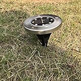 (8 Pack) 8 x LED Solar Leuchte außen Garten Solarleuchte Bodenleuchte Edelstahl Außenleuchte Wasserdicht Solar Gartenleuchten , Dunkel Sensorik-Landschaftslichter für Rasen Weg Hof Fahrstraßen Innenhof Gehweg Pool-Bereich (Weiß) - 8