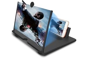 Newseego 14 Pulgada Lupa de Pantalla de Teléfono, 3D HD Amplificador de Pantalla Videos Películas Amplificador Soporte de Teléfono Plegable Amplificador para Todos Smartphone, Negra