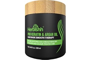 Herbishh Argan Hair Mask-Deep Conditioning & Hydration For Healthier Looking Hair for very Dry, Weak, Stressed Out Hair, No S
