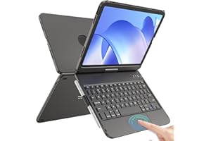 aMZCaSE iPad 10th Generation 2022 Case with Keyboard for 10.9" 2022, Touch for 10th Generation Case -360° Rotatable,Pencil Holder,Touch Trackpad Keyboard Case for iPad 11-inch A16 2025(Black)