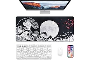 Tolenre Mouse Pad Gaming Large Desk Pad Washable Keyboard Pad Laptop Desk Mat, Extended Large Desk Pad, Anti-Fray Stitched Edges, Non-Slip Rubber Base, Large Mouse Pad for Office & Home (black)