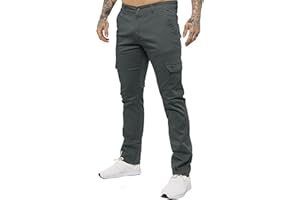 ZE ENZO Enzo Jeans Mens Cargo Combat Trousers Chinos Slim Fit Cotton Stretch Work Pants