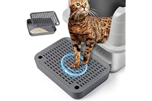 Rolcoassuns Litter Box Ramp, Cat Steps/Stair for Litter Box, Litter Catcher with Filter Function and Non-Slip Rubber Feet, Suitable for Small and Elderly Cats