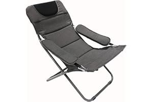 Homecall Sedia pieghevole da campeggio con imbottitura e schienale regolabile colore grigio