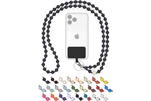 DROP LETSY DROPLETSY Holzperlen Handykette universal, handgefertigt, Schlüsselband, Kette, Necklace zum Umhängen - kompatibel mit Allen Smartphones: Apple iPhone, Samsung Galaxy (ohne Hülle, Sea Urchin)