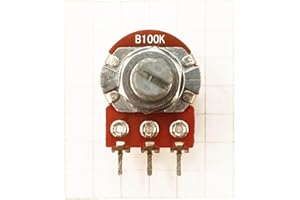 HJW ELECTRONICS Center Click Detent Control Potentiometer Splined Shaft B Linear B (B100K)