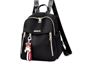 Tokeya Zaino Donna Antifurto, Casual Borsa Tracolla Moda Zainetto Ragazza Leggero Impermeabile Viaggio Daypack Regolabile Piccolo Spalla per Scuola Lavoro Shopping Trekking, Nero