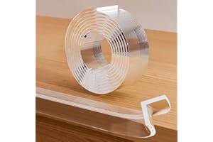 Loiion Baby Edge Protection, Extra Strong, Transparent, Self-Adhesive Corner Protection and Edge Protection, Nano Traceless Adhesive Tapes, for Fridge, Sinks, Glass Table Furniture, Soft Table Edge Protection, 1 m Clear
