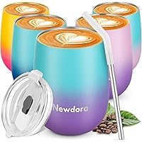 Newdora Wiederverwendbarer Reisebecher, doppelwandig, Vakuum-Isolierbecher mit auslaufsicherem Deckel für Kaffee, Tee…