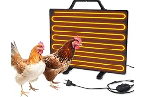 MasXirch Hühnerstall Heizung, 140W Winter Hühnerstall Raumheizung Flat Panel Chick Heater, geeignet für Farm/Haus, Schwarz, L 39 x B 2 x H 29 cm, Überhitzungsschutz und Temperaturkontrolle für Küken