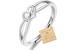 Rajputana Sterling Silber Ringe für Frauen, einstellbare Liebe Knoten Daumen Ringe für Frauen mit kubischem Zirkon, exquisite Schmuck Geschenk Versprechen Ring mit inspirierenden Karte