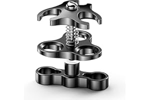 Sea frogs DREI ausgeschnittenes Loch Kugelgelenk Schmetterlings Clip Unterwasserarm Kugelklemme Tauchlampe Halter Kugel Klemmhalterung für Unterwasser-Kamera Tauchlampe Taucherleuchte