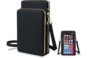 MUIIKOLA Small Phone Shoulder Bag,Women's RFID Blocking Large Capacity Phonebag 100% Vegan Leather, Wallet with Card Slots, Adjustable, Removable Shoulder Strap, For Cell Phones up to 6.9"
