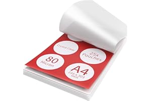 ACROPAQ Laminating Pouches A4-25 Pack, 160 Micron (2 x 80 Micron), Glossy Finish, Premium Quality, Rounded Corners, Ideal for Photos and Notes - 18020