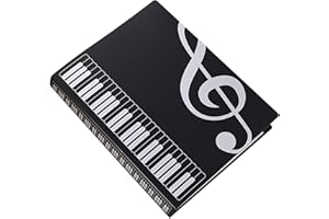 NINEWORD Music File Folder Document Wallets A4 Size Sheet Music Folder Music Themed Plastic Wallets Storage Folder with Pocket (1, Black)