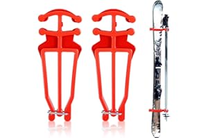 BOXOB Soporte Universal para Bastones de esquí de Fondo, 1 par, Color Rojo