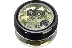Glitter a pezzetti classico della Moon Glitter – 100% Cosmetico per viso, corpo, unghie, capelli e labbra - 3gr - Oro