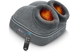 Snailax Foot Massager with Heat, Deep Shiatsu Back Massager with Remote Control, Foot Warmer with 2 Temperature Settings, Detachable Washbale Cover, Home Office Use, Gifts for Men Women