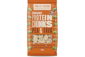 Profusion Organic Vegan Pea and Fava Protein Chunks, 125g - High Protein & Gluten-Free - Soya-Free Meat Substitute