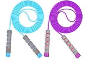 Flintronic Corde à Sauter Enfant, 2PC Corde a Sauter Reglable avec poignées en mousse, 2.6M Corde à Sauter pour Plein air des Exercices de Combustion Graisses de Fitness