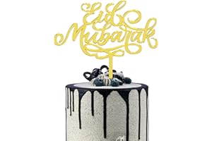 KEYIDO Acrylic Eid Mubarak Cake Topper Ramadan Muslim Hajj Eid Decor for Eid Party Islam Cake Decorations