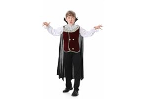 Willheoy Vestito Vampiro Bambino Halloween Costume da Vampiro per bambini e ragazzi Dracula Twilight Costume di Travestimento Royal Halloween Carnevale