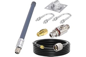 YILIANDUO 868MHz Antenne Lora 3dBi Omnidirectionnelle en Fibre de Verre，avec parafoudre coaxial câble Y240 à Faible Perte de 5M pour Verizon, Sprint Nebra RAK Bobcat Syncrob Helium Hotspot HNT