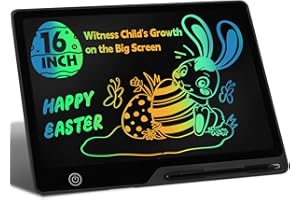 KINAYUE Tablica do pisania LCD dla dzieci, z możliwością ponownego ładowania, tablica do malowania, dla dzieci od 3+ lat, prezent urodzinowy, Boże Narodzenie (Czarny, 16 Cali)