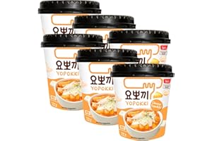 VMART Young Poong Yopokki Cheese Rice Cake Cup Topokki Tteokbokki 120g (Pack of 6) - Instant Korean Snacks Food