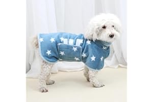 Zorela Dog Drying Coat, Super Soft Coral Velvet Dog Drying Towel Robe, Microfiber Dressing Gown Bathrobe Towel Robes for Drying Dogs After Bath, Swim, Beach, Pool
