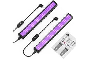 Glostars Lumière Noire 26W, 395nm Lampe UV, Lumière Noire LED avec Interrupteur et Prise, Chaque Zone Eclairée 18x18ft, pour les Lumiere Noire Soiree Fluo, Disco, DJ