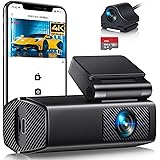 Dash Cam Auto, Frontale 4K/2.5K Posteriore 1080P WiFi Telecamera per Auto, Super Visione Notturna, Grandangolare di 170°, G-S