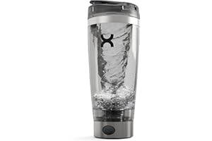 Promixx Pro Electric - Botella mezcladora de proteínas, recargable, automática, con hoja X, batidos suaves en cuestión de segundos, vaso portátil para batido de proteínas, sin BPA, 600 ml (plata/gris)